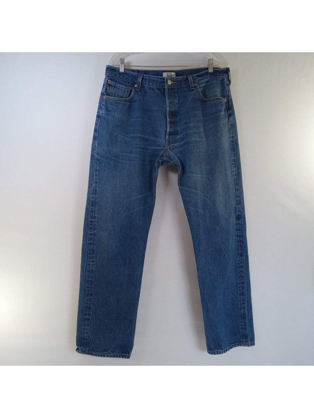 Men's Levi's 501 Straight Leg Jeans Actual 38x33 Button Fly Denim Tag 40x36